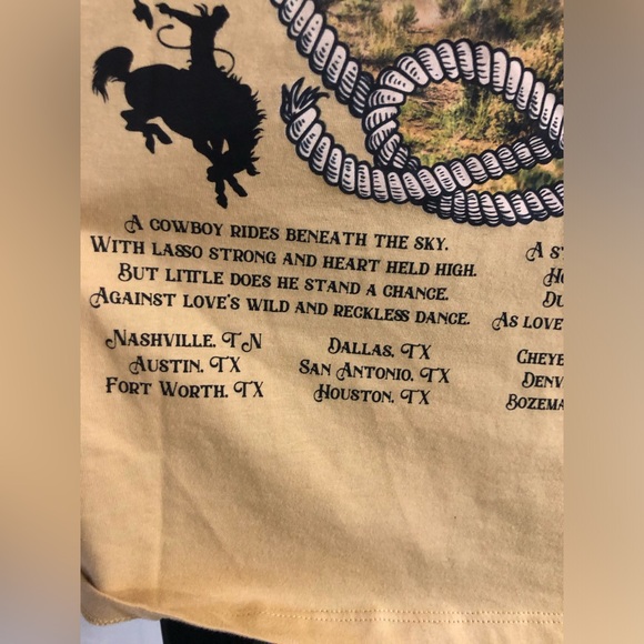 Stampede of Love Country Music Tour yellow concert tshirt size small brand new - Picture 5 of 14